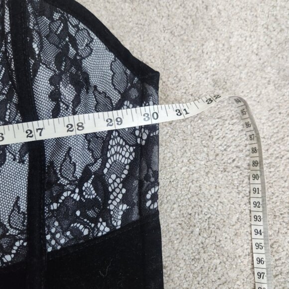 Coquette Corset Top Black Grey Pace Size Small Renaissance Castlecore Fairytale - Picture 7 of 13